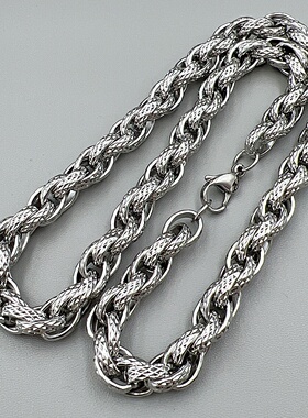 简约钛钢龙骨链麻花链项链百搭