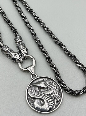 复古霸气眼睛蛇吊坠项链百搭配饰