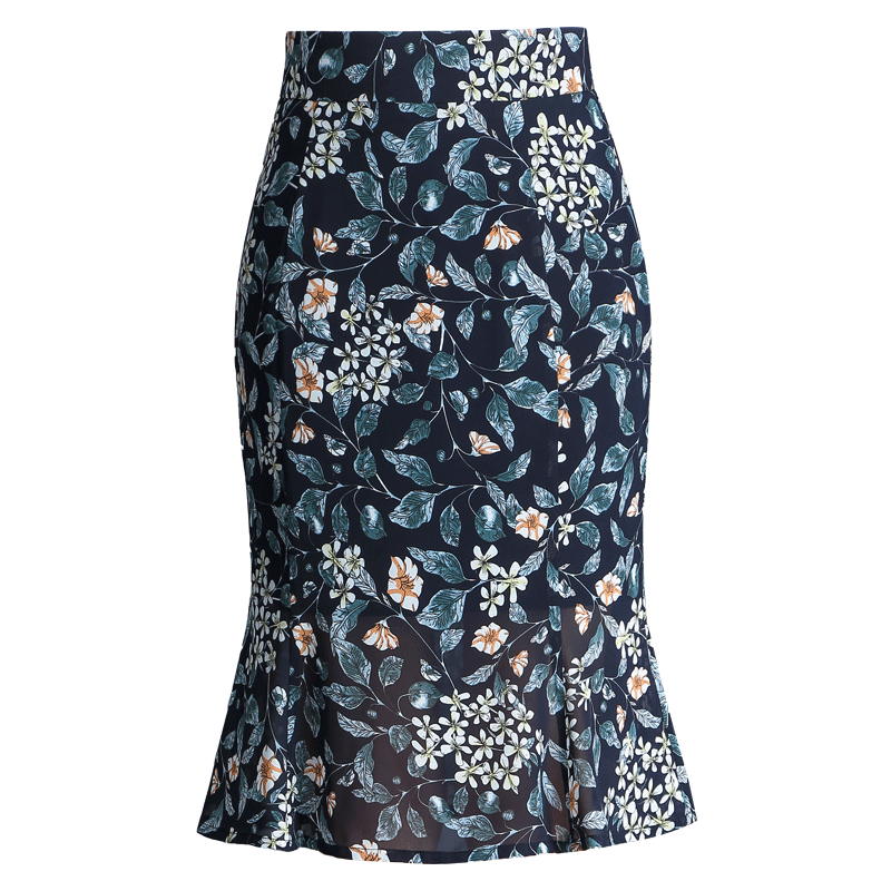 小碎花夏季2020新款高腰雪纺裙子 珂妃娅半身裙