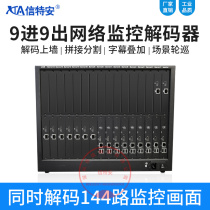 9-in-9 out H 265 audio-video network high-definition digital decoding matrix monitor decoder