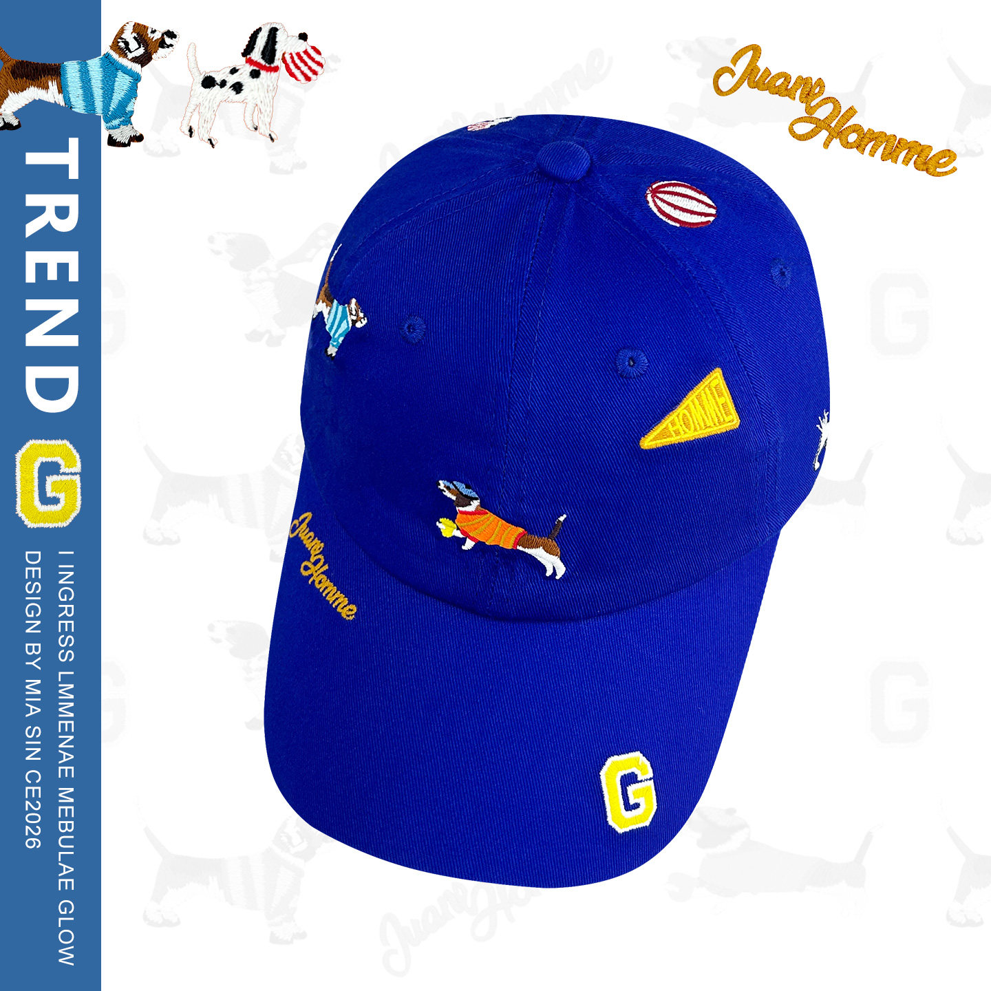 韩国卡通刺绣可爱狗狗乐园棒球帽男女百搭简约纯棉显脸小鸭舌帽子,淘宝优惠券,粉丝福利购,淘宝优惠卷