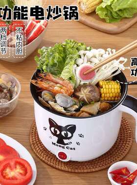 多功能电煮锅家用小型宿舍电炒锅迷你小电煮锅1到2人电蒸煮一体锅