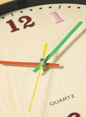 12寸彩色立体数字挂钟卡通客厅钟表创意跨境亚马逊儿童房clock