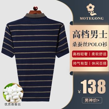 2023 ໃໝ່ Mengjiao Mulberry Silk Embroidered POLO Shirt Silk Lapel Embroidered Thin Style