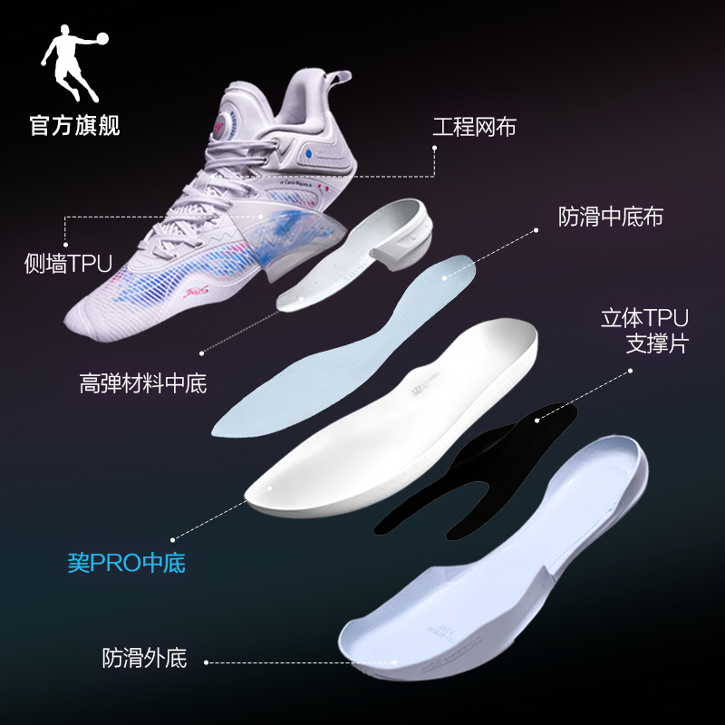 【毒牙Pro 2代】喬丹球鞋巭Pro緩震實戰籃球鞋防滑耐磨運動鞋男鞋_喬丹尊購專賣店_運動鞋new