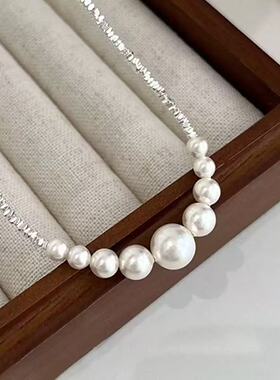 2026跨境碎银子珍珠项链简约ins法式高级轻奢女友情人节闺蜜礼物