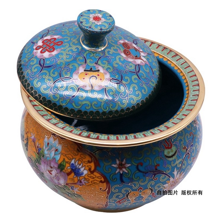 北京景泰蓝铜胎掐丝珐琅仿古收纳罐大圆罐家居摆件茶叶储存罐坛子,淘宝优惠券,粉丝福利购,淘宝优惠卷