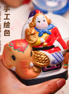 吉兔坊北京兔儿爷摆件非遗手工泥彩塑高级感礼盒喜庆祝福节日礼物