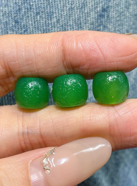 藏式绿玛瑙老型磨砂散圆珠手链项链配饰DIY手工串珠编织材料隔珠