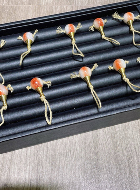 一线红翡翠分体式三通套装复古百香籽星月菩提佛珠手串佛塔配饰