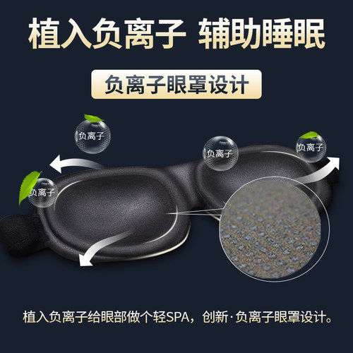 宜家依睡眠眼罩遮光睡觉专用午睡护眼神器冰丝立体眼罩男可爱卡通 - 图1