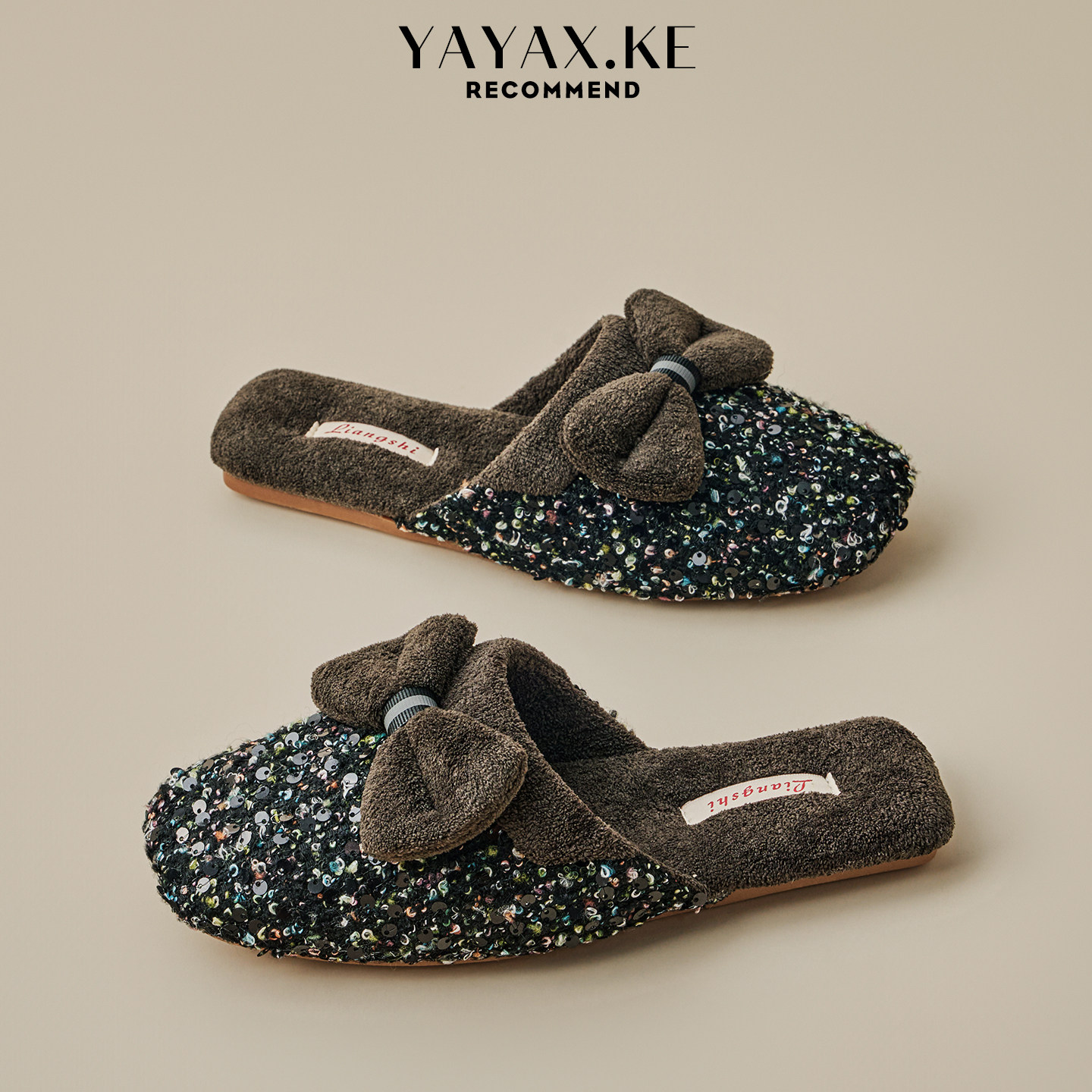 蝴蝶结棉拖鞋女士秋冬季居家用防滑加绒保暖室内轻奢小香风棉拖鞋,淘宝优惠券,粉丝福利购,淘宝优惠卷