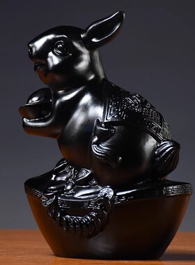 客厅十二生肖工艺品补角黑狗摆件