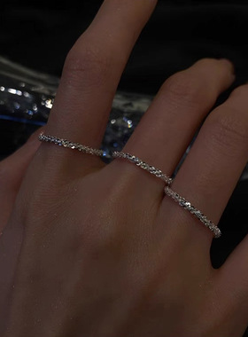 极简波光粼粼戒指女轻奢精致小巧百搭指环叠戴2026新款爆款