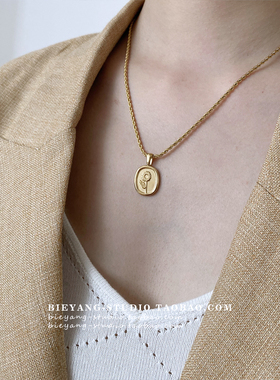 别样向日葵法式复古高级感毛衣链