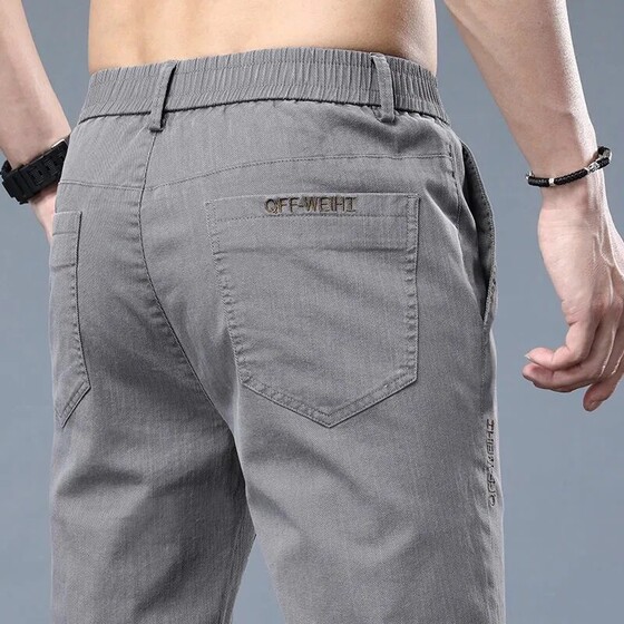 Elastic style casual straight leg loose men's stretch pants