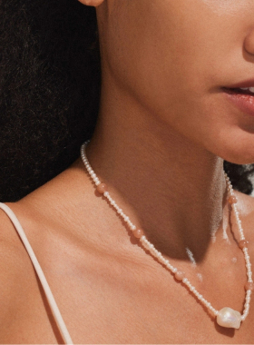 原创设计复古质感米珠项链