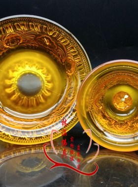 供护杯藏式佛前小号琥珀色水琉璃