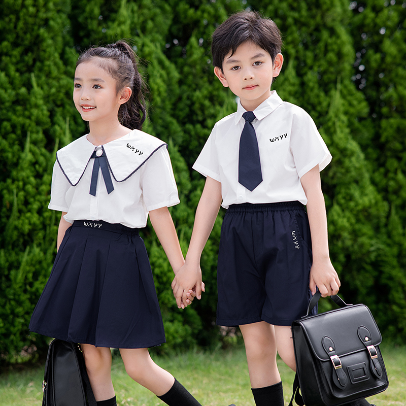 幼儿园园服夏装英伦学院风班服合唱演出服运动会小学生校服套装