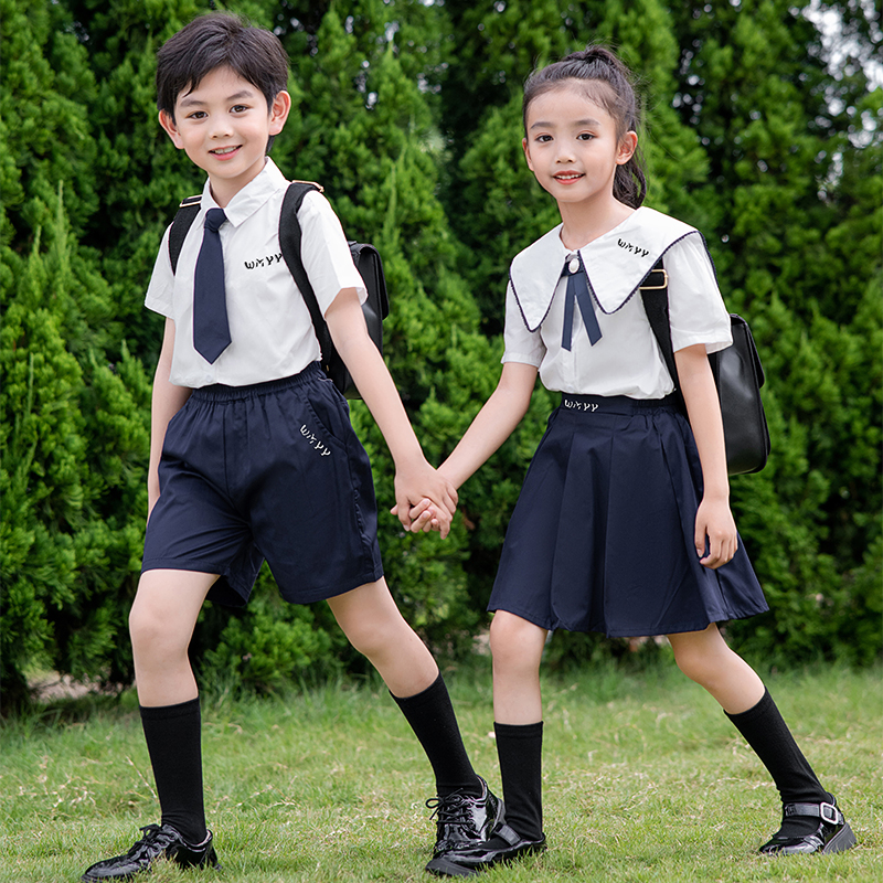 幼儿园园服夏装英伦学院风班服合唱演出服运动会小学生校服套装