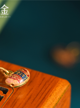 恋金 足金珐琅烧蓝喜兽吞金兽五路财神 宫廷手工古法黄金配件