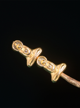 足金手工錾刻古法黄金无相佛隔珠