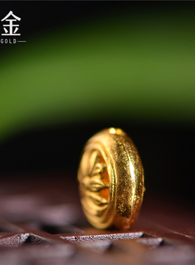 手工錾刻古法黄金莲花幸福花开