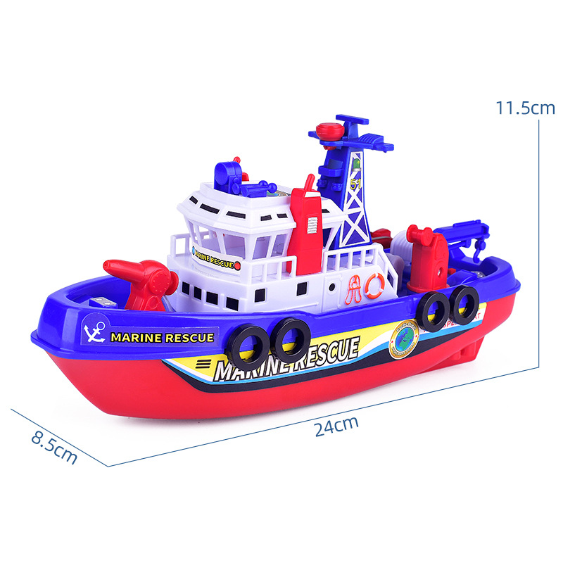 电动会喷水的海上消防船玩具仿真快艇模型儿童洗澡戏水游轮可下水 - 图2