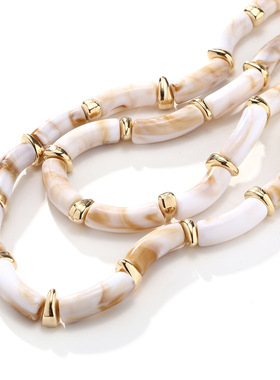 欧美夏日设计感手工串珠长款项链