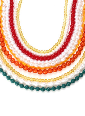 欧美大牌设计感仿珍珠串珠项链