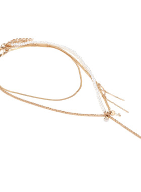 欧美秋冬设计珍珠金属项链