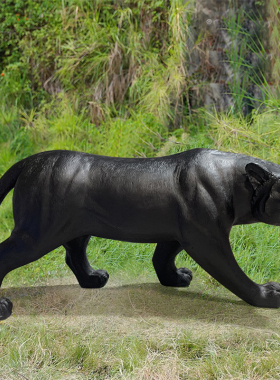 玻璃钢仿真豹子户外防水雕塑摆件