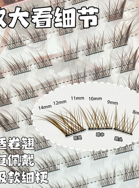梦朵公主 免胶款黑茶棕苏妲己上假睫毛中式狐系自然浓密分段仿真