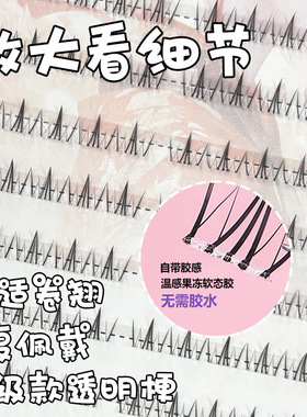 梦朵公主免胶款四大美人-貂蝉懒人下睫毛自然仿真单簇分段式超软