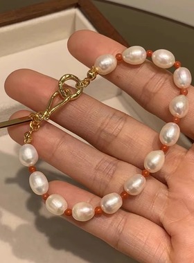 小众设计天然珍珠耳环