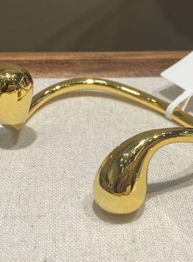 小众设计水滴素面开口手镯女小众设计高级感亮面镯子手饰重工手镯