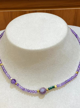 小众设计款紫水晶项链颈链