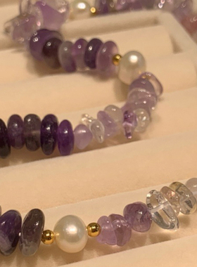 天然紫水晶碎碎冰项链