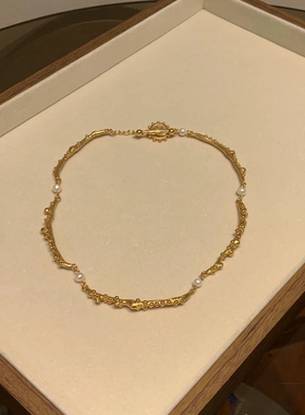 小众设计款树枝珍珠项链