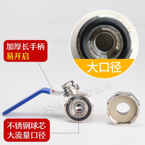 联塑PPR水管配件20 25 4分白色双活接球阀承口热熔家装活接热水管 - 图2
