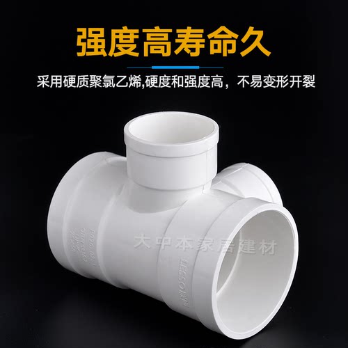 联塑PVC水管配件50 75 110直角90度立体四通角四通异径立体转角 - 图0