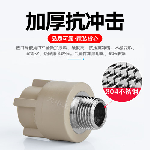 联塑PPR外丝直通20 4分热熔暖气家装热水管配件25 6分外牙接头 - 图0