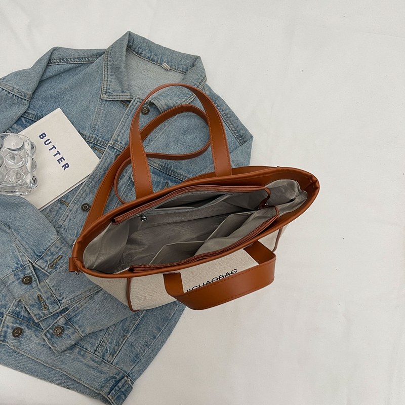 PINK新款秋冬百搭帆布包包女大容量单肩斜挎包布包手提通勤托特包,淘宝优惠券,粉丝福利购,淘宝优惠卷