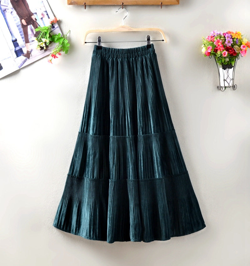 天鹅绒高腰伞裙秋冬半身裙冬天配毛衣的长裙女中长款新品半裙裙子,淘宝优惠券,粉丝福利购,淘宝优惠卷