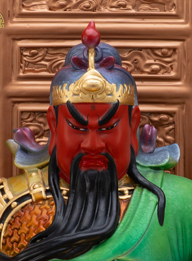 纯铜关公武财神家用供奉摆件