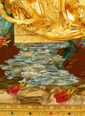 纯铜九天应元铜像供奉摆件