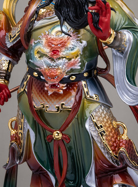 黄铜伽蓝韦陀护法神像客厅摆件