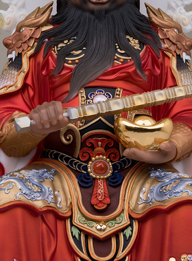 汉白玉赵公明武财神客厅摆件