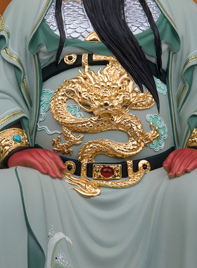 黄铜关公武财神坐像客厅摆件