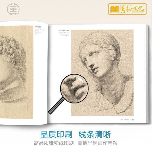 临摹大师石膏像雕塑西方素描书名家画册欧洲世界名画罗丹米开朗琪罗高清细腻作品集手稿安格尔500年经典原作欧洲绘画美术书-图2